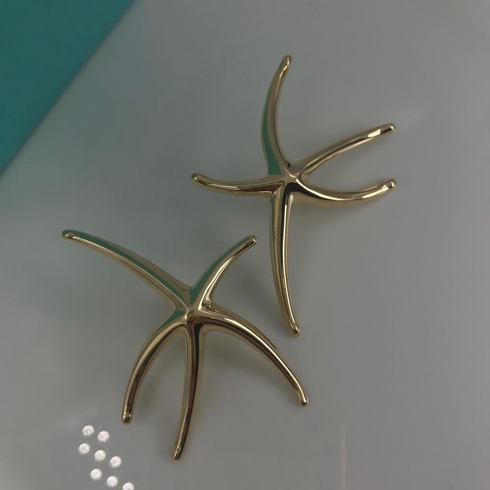 Women's Yellow Gold Star Fish Earrings Tiffany & Co. 18 Karat