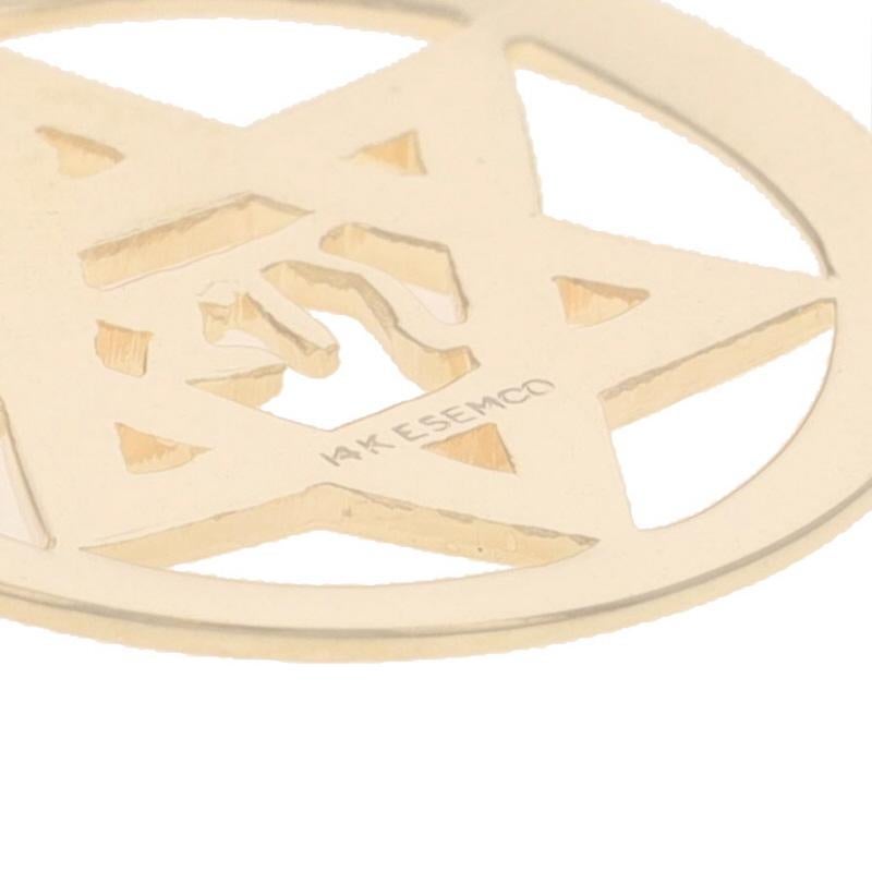 Pendentif cercle Étoile de David en or jaune 14 carats, Faith Judaica Zion en vente 1