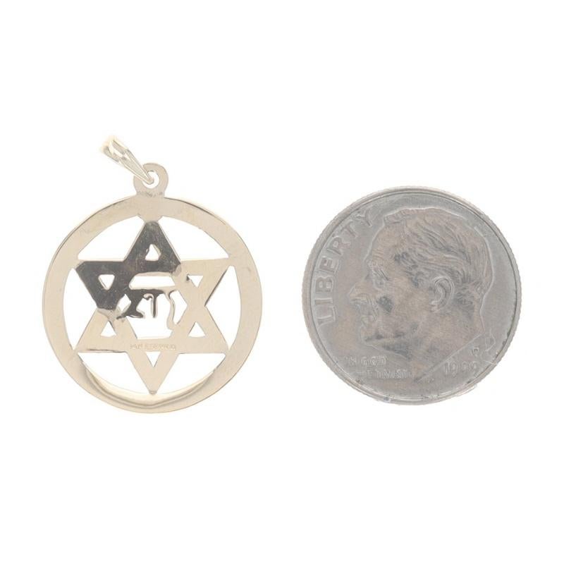 Yellow Gold Star of David Pendant - 14k Faith Judaica In Excellent Condition For Sale In Greensboro, NC