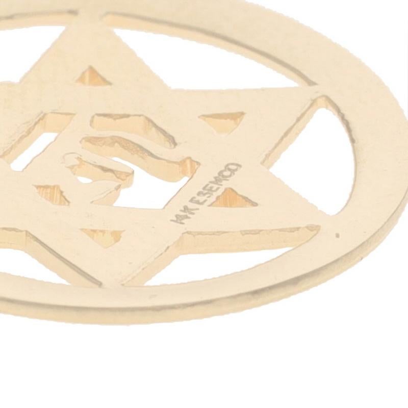 Women's or Men's Yellow Gold Star of David Pendant - 14k Faith Judaica For Sale