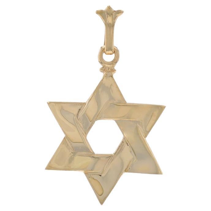 Yellow Gold Star of David Pendant - 14k Faith Judaica