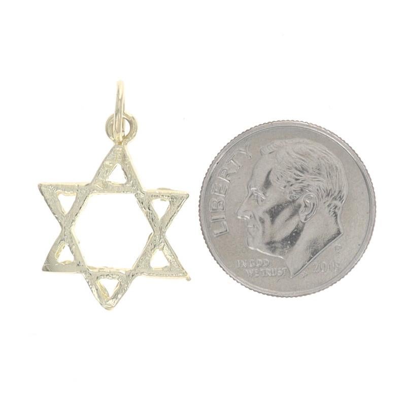Women's or Men's Yellow Gold Star of David Pendant - 14k Judaica For Sale