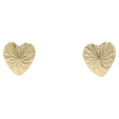 Gelbgold Starburst Herz-Ohrstecker - 14k Love Etched Pierced