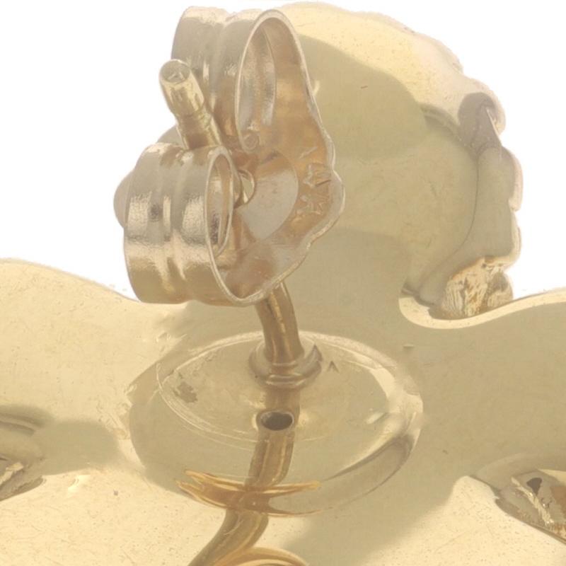 Women's Yellow Gold Starfish Large Stud Earrings 14k Sea Creature Pierced For Sale