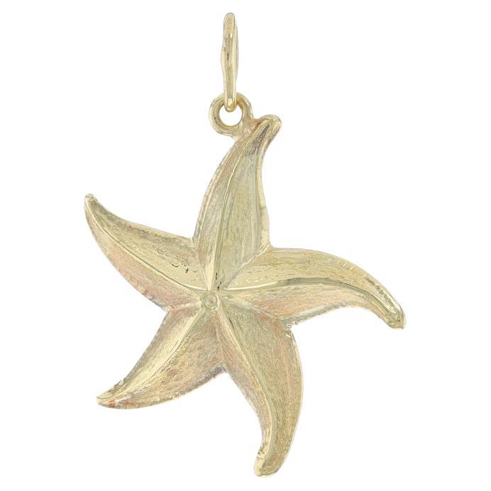 Yellow Gold Starfish Pendant - 14k Ocean Life Beach For Sale