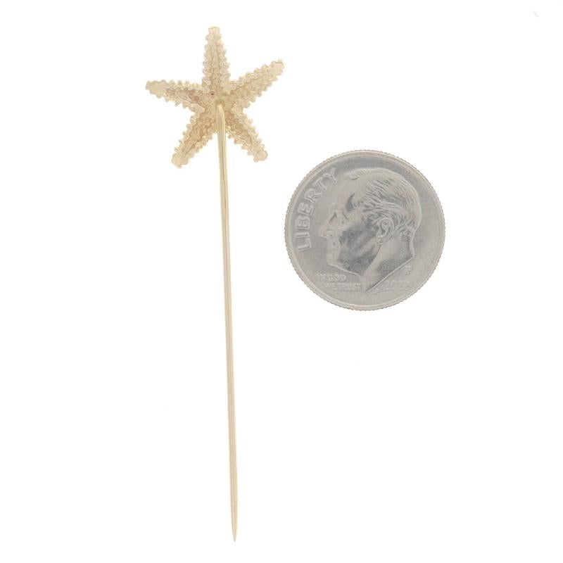 Women's Yellow Gold Starfish Stickpin - 14k Ocean Life Beach Sea For Sale
