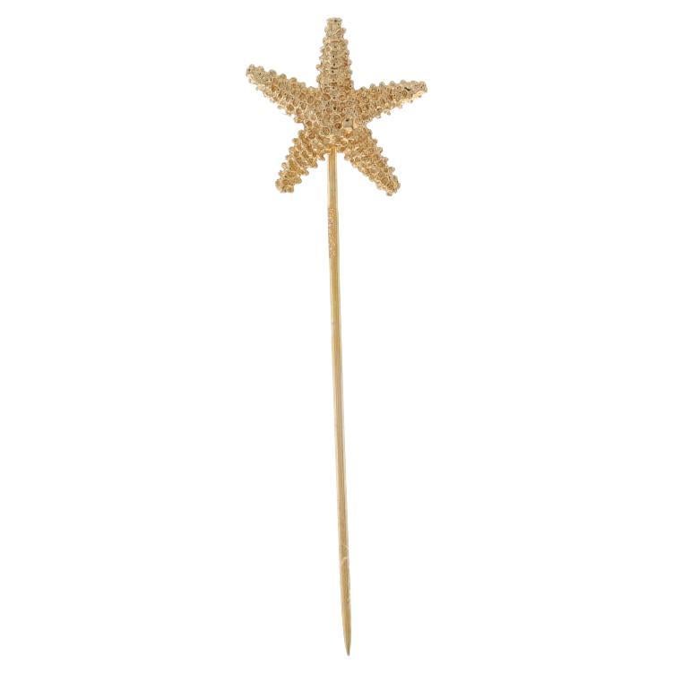 Yellow Gold Starfish Stickpin - 14k Ocean Life Beach Sea For Sale