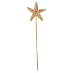 Yellow Gold Starfish Stickpin - 14k Ocean Life Beach Sea