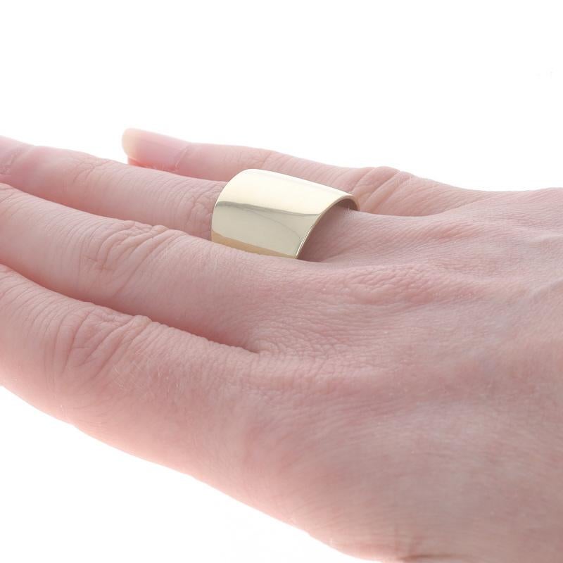 Yellow Gold Statement Band - 14k Wide Tapered Ring For Sale 1