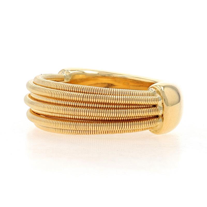 Women's Yellow Gold Statement Band - 18k Wire Ring Size 7 Italy For Sale