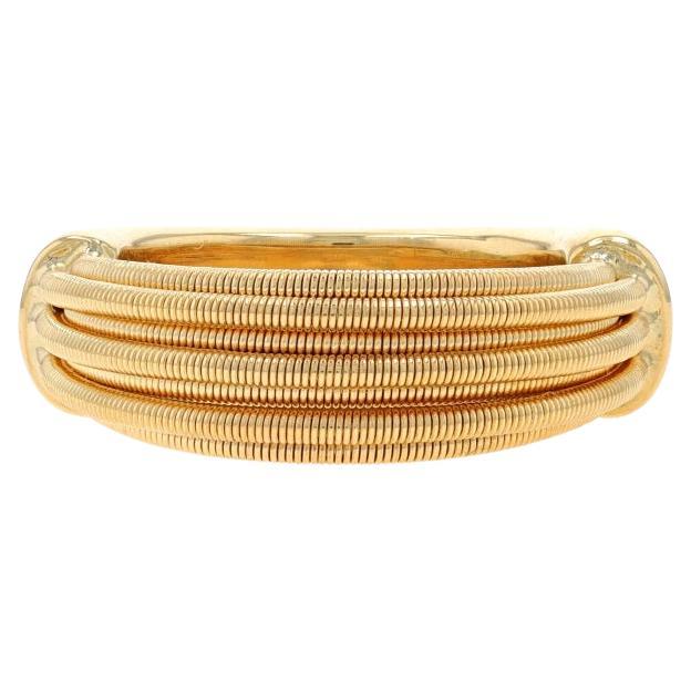 Yellow Gold Statement Band - 18k Wire Ring Size 7 Italy
