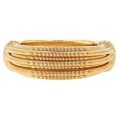Yellow Gold Statement Band - 18k Wire Ring Size 7 Italy