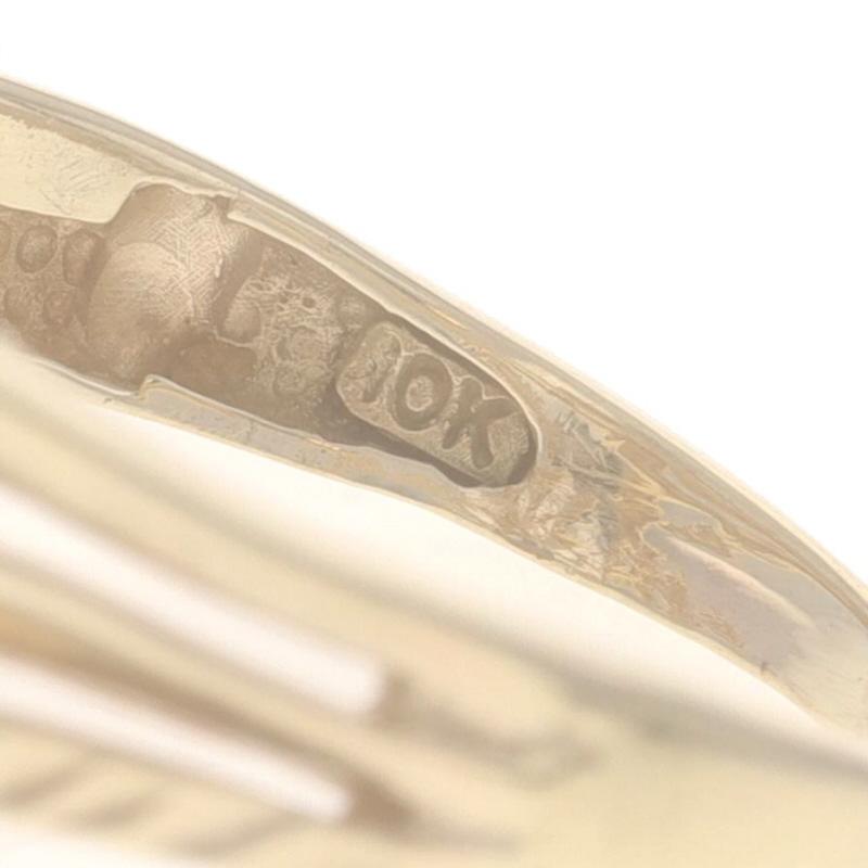 Anello Bypass con dichiarazione in oro giallo - 10k inciso in vendita 3