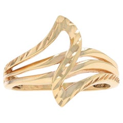 Bague de contournement en or jaune - 10k Etched