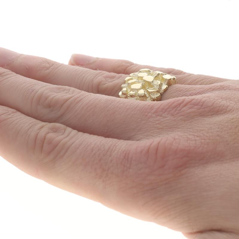 Yellow Gold Statement Men's Ring - 14k Nugget For Sale 1