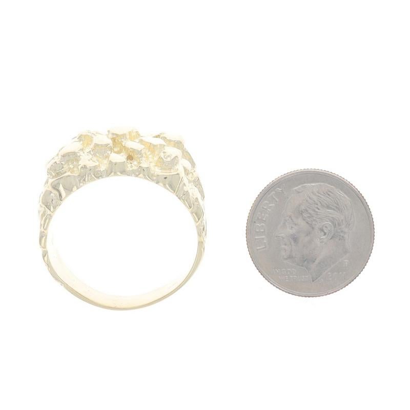 Yellow Gold Statement Men's Ring - 14k Nugget For Sale 2