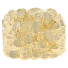 Yellow Gold Statement Men's Ring - 14k Nugget