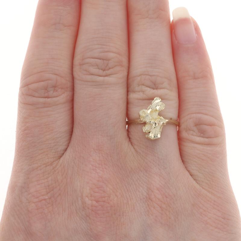 Yellow Gold Statement Ring - 14k Nugget In Excellent Condition For Sale In Greensboro, NC
