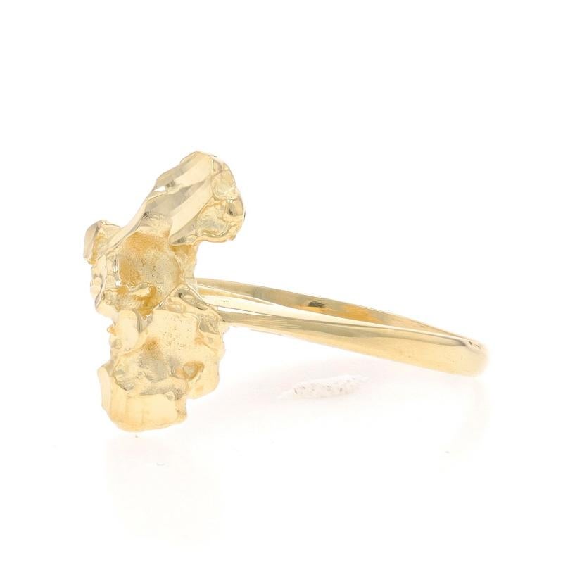 Women's Yellow Gold Statement Ring - 14k Nugget For Sale