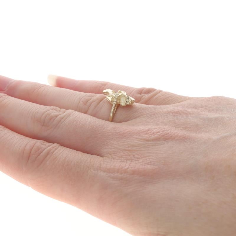Yellow Gold Statement Ring - 14k Nugget For Sale 1