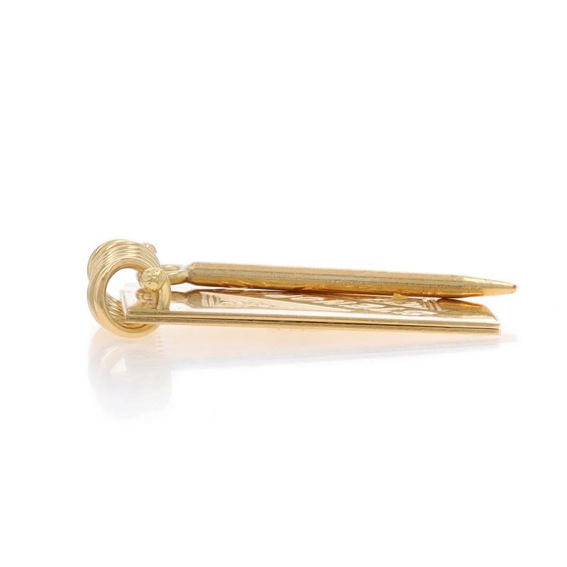 Yellow Gold Stenopad and Pencil Charm - 14k Notebook In Excellent Condition For Sale In Greensboro, NC