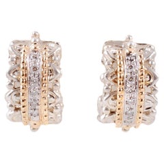 Used Yellow Gold Sterling Silver Diamond Earrings by "Alwand Vahan"