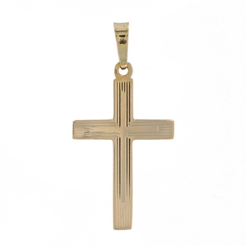 Contenu du métal : Or jaune 14k

Thème : Croix à rayures, Foi
Caractéristiques : Construction creuse

Mesures

Grandeur (à partir de la baille stationnaire) : 29/32