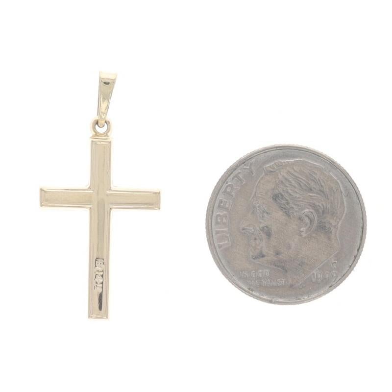 Pendentif croix rayée en or jaune - 14k Faith Pour femmes en vente