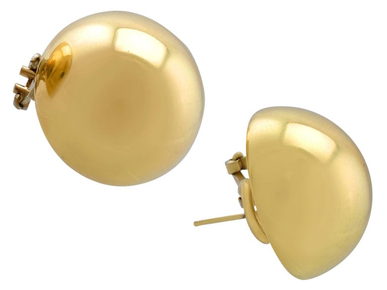 Yellow Gold Stud Earrings, 1993 For Sale at 1stdibs