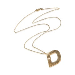 Yellow Gold  Sunburst Initial D Pendant