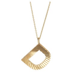 Yellow Gold  Sunburst Initial D Pendant