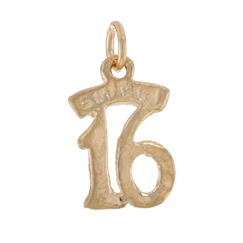 Metal Content: 14k Yellow Gold

Theme: Sweet Sixteen, Birthday Girl

Measurements

Tall (from stationary bail): 19/32