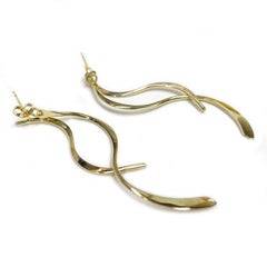 Yellow Gold Swirl Dangle Earrings