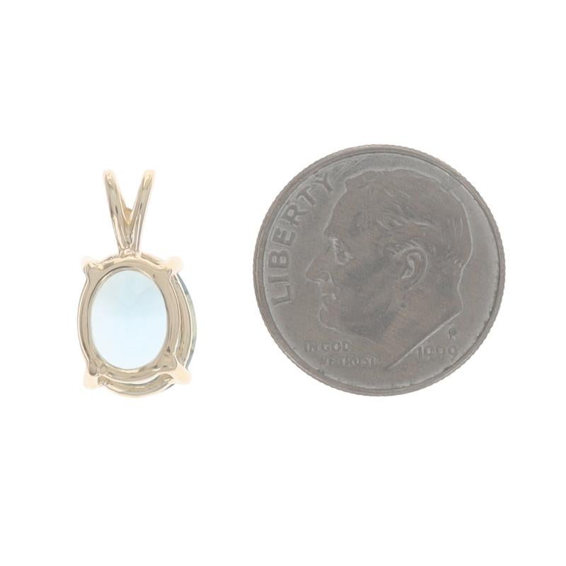 Pendentif solitaire en or jaune avec topaze bleue suisse - 14k 3.50ct Excellent état - En vente à Greensboro, NC