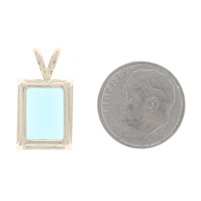 Gelbgold Schweizer Blautopas Solitär-Anhänger - 14k Smaragd 9,50ct im Zustand „Hervorragend“ im Angebot in Greensboro, NC
