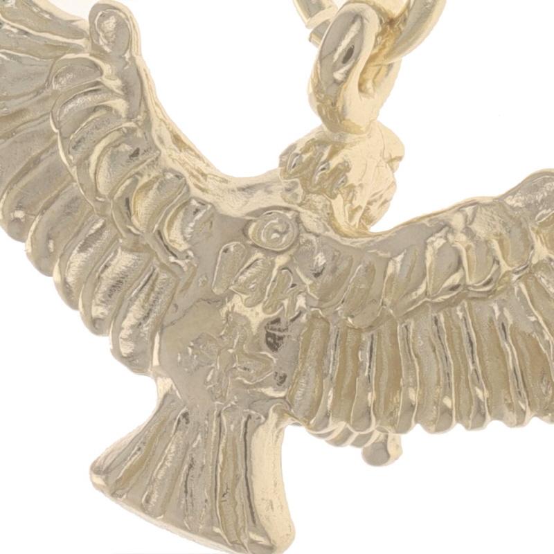 Yellow Gold Swooping Eagle Charm - 14k Majestic Bird of Prey For Sale 2