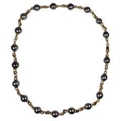 Yellow Gold Tahitian Pearl Necklace