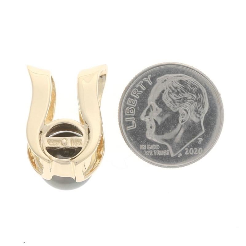 Gelbgold Tahiti-Perle Solitär Omega Slide Anhänger - 14k im Zustand „Hervorragend“ in Greensboro, NC