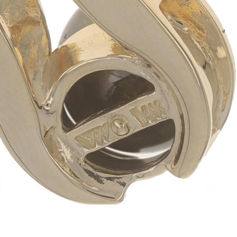 Gelbgold Tahiti-Perle Solitär Omega Slide Anhänger - 14k Damen