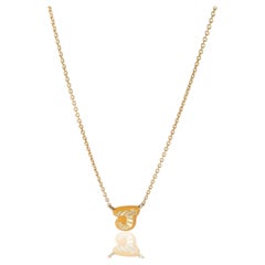 Yellow Gold  Tan Enamel Mini Initial J Pendant