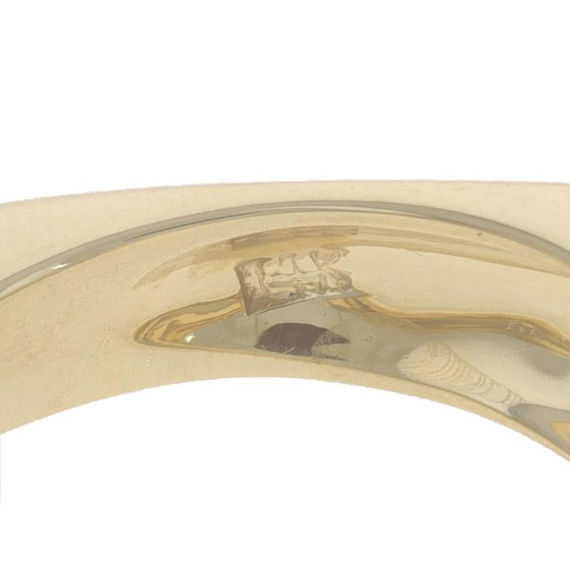 Yellow Gold Tanzanite & Diamond Band - 14k Oval .93ctw Squared Shank Ring For Sale 1