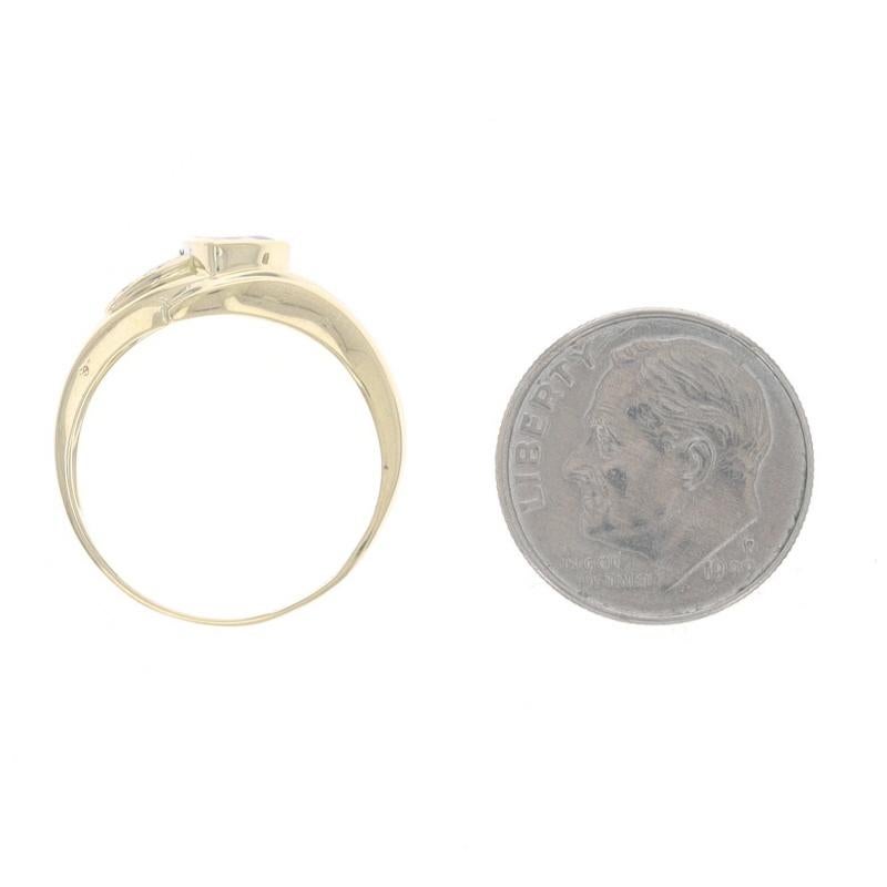 Bague en or jaune Tanzanite Diamant Bypass - 18k Trillion .48ctw en vente 1