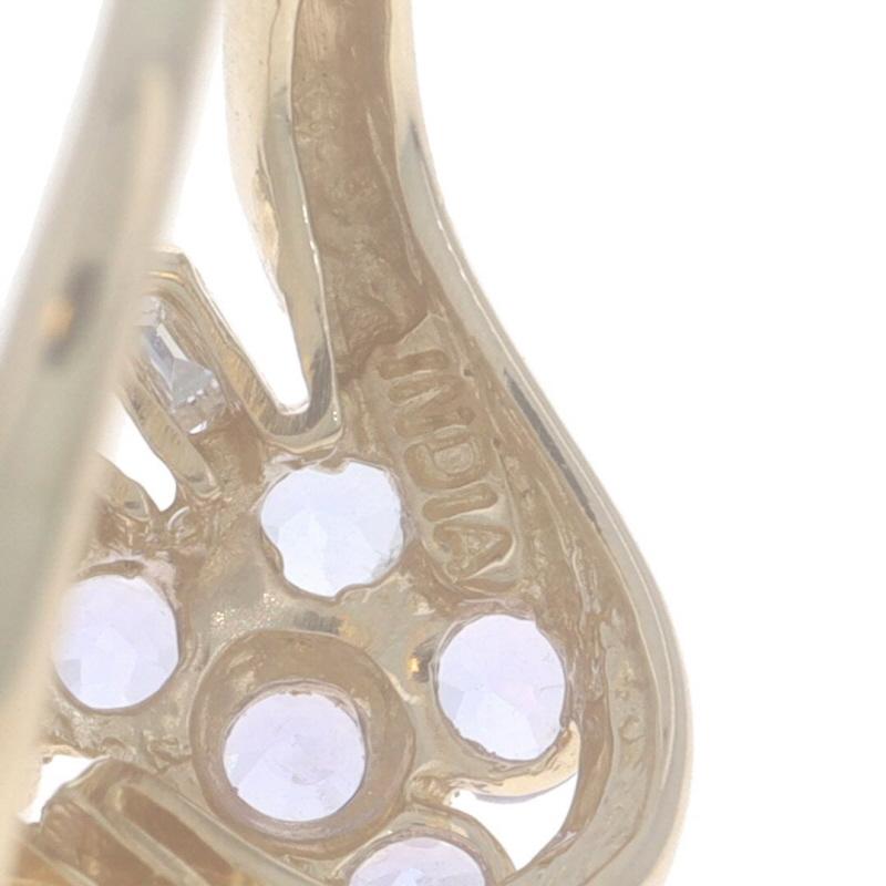 Anello bypass con cluster di diamanti tanzaniti in oro giallo - 14k Round .88ctw in vendita 2