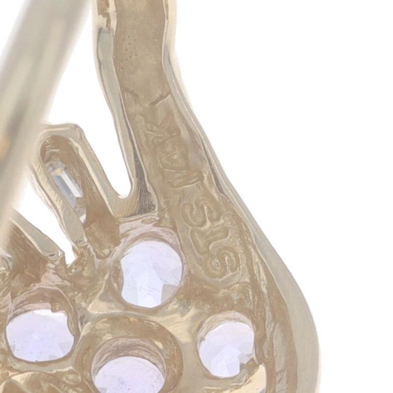 Anello bypass con cluster di diamanti tanzaniti in oro giallo - 14k Round .88ctw in vendita 3