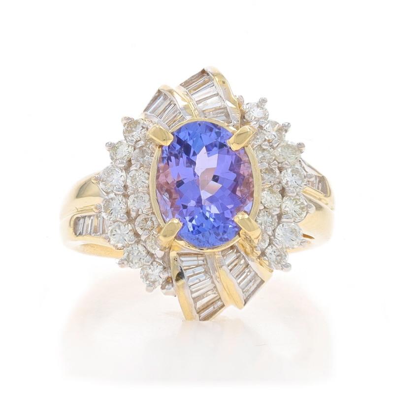 Taille : 5 1/2
Frais de taille : Up&Up 2 tailles pour $40 ou Down 1 taille pour $40

Contenu métallique : Or jaune 14k et or blanc 14k

Informations sur les pierres

Tanzanite naturelle
Traitement : Amélioration de routine
Carat(s) : 1.90ct
Coupe :