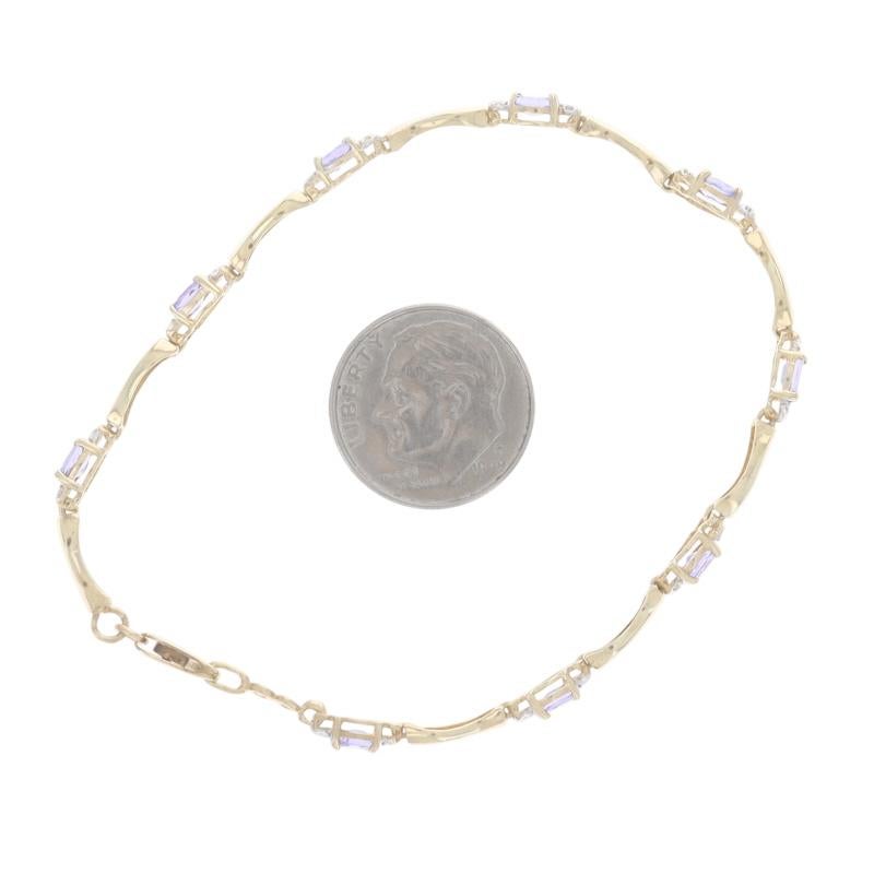 De las mujeres Pulsera de eslabones de oro amarillo con tanzanita y diamantes 7