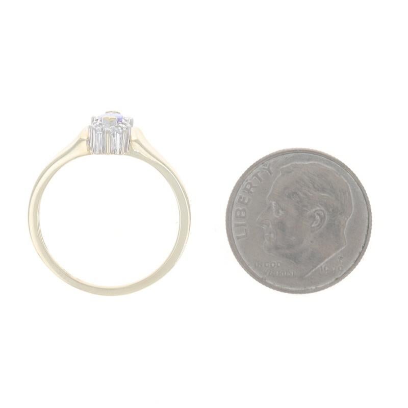 Gelbgold Tansanit Diamant Ring - 10k Marquise 1,16ct im Angebot 1