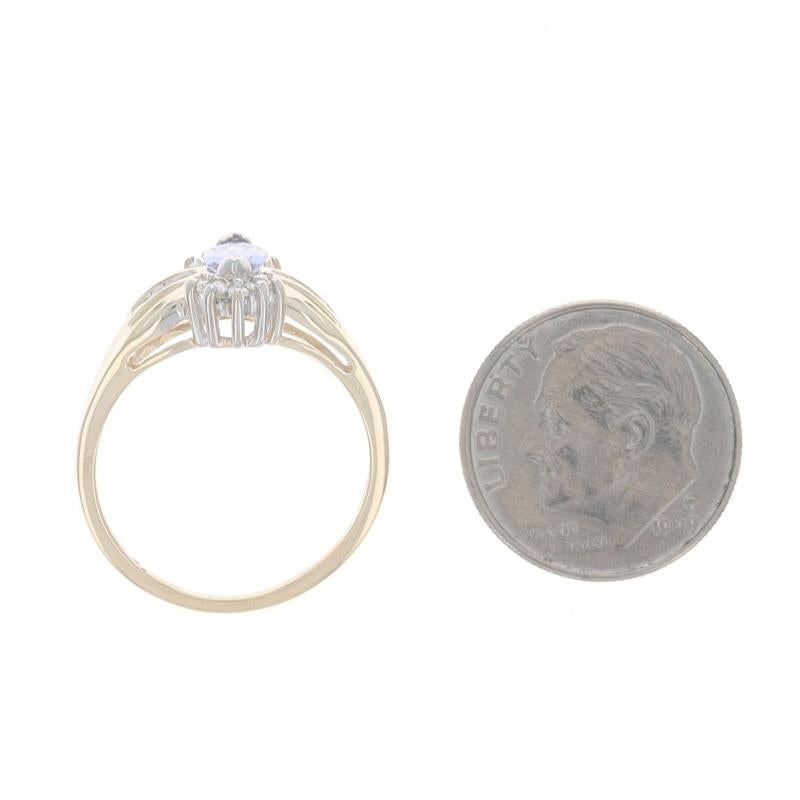 Anello con diamante tanzanite in oro giallo 14k Marquise .66ctw in vendita 1