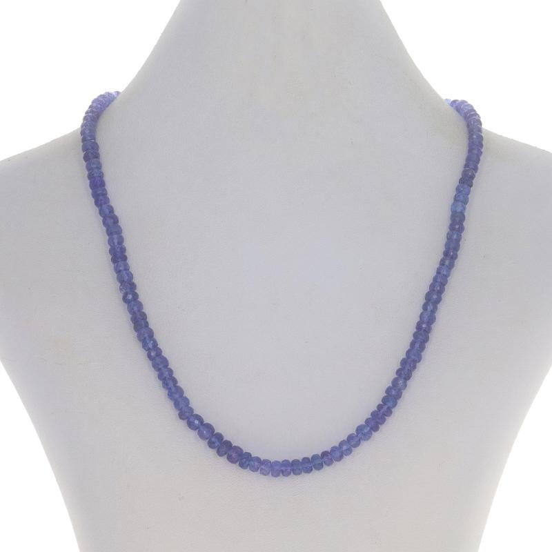 Yellow Gold Tanzanite Graduated Strand Necklace 16 3/4