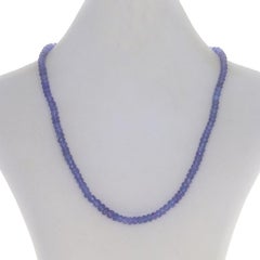 Yellow Gold Tanzanite Graduated Strand Necklace 16 3/4" - 14k Rondelle Beads